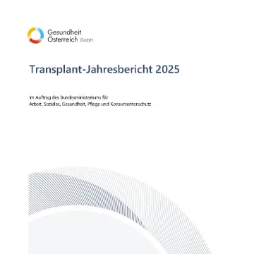 © GÖG, 2026 Das Foto zeigt das Deckblatt des Transplant-Jahresberichts 2025